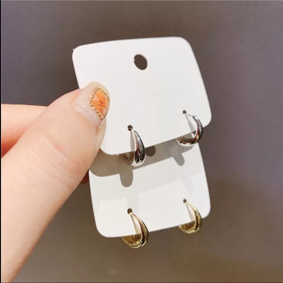 New Unisex Geometric Hoop Earrings - Picture 3 of 6